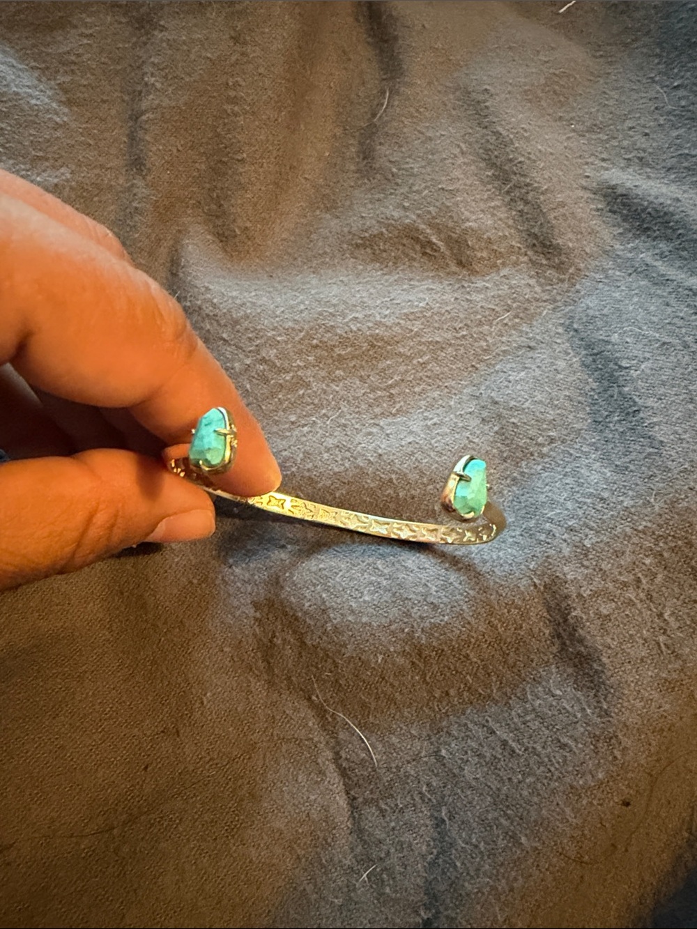 Kendra Scott Turquoise Stoney gold-Tone Open Cuff Bracelet